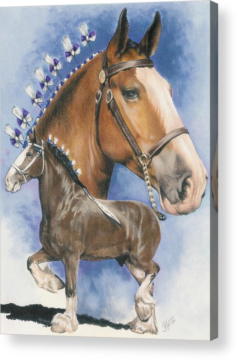 Horse Acrylic Print featuring the mixed media Clydesdale by Barbara Keith