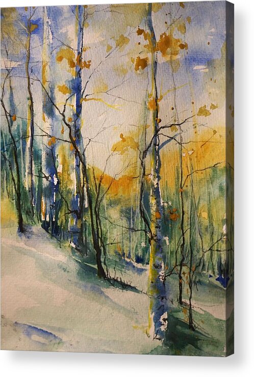 Colorado Acrylic Print featuring the painting Colorado Bright Morning 1 by Robin Miller-Bookhout