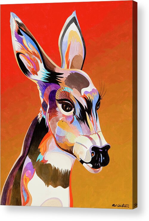 Animal Art Acrylic Print featuring the painting Colorful Doe by Bob Coonts
