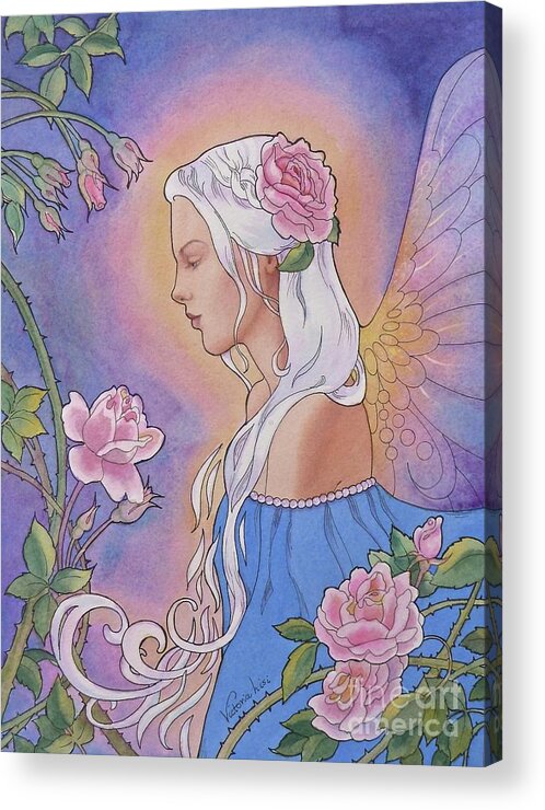 Watercolor Acrylic Print featuring the painting Contemplation of Beauty by Victoria Lisi
