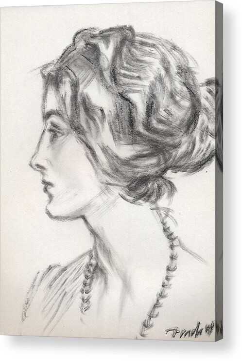 Portrait Acrylic Print featuring the drawing Countess Margaretta by Horacio Prada