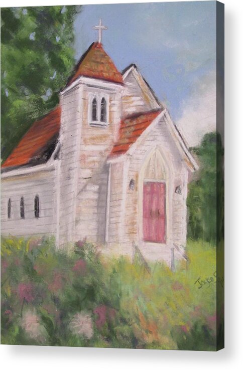 Church Acrylic Print featuring the painting Country Church by Joyce Spencer