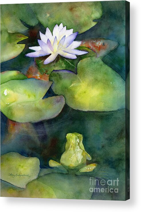 Koi Acrylic Print featuring the painting Coy Koi by Amy Kirkpatrick