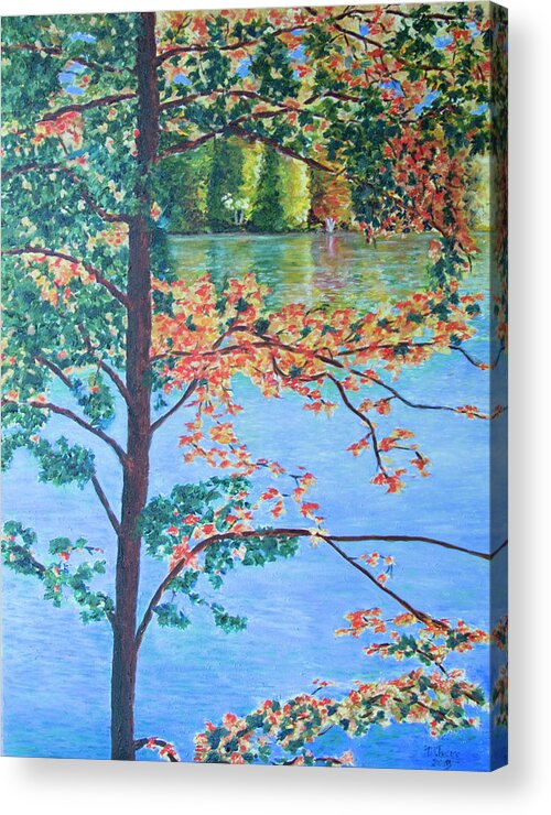 Lake Acrylic Print featuring the painting Crawford Lake ON by Milly Tseng