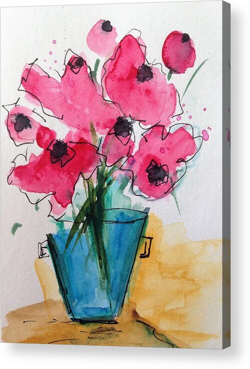 Bouquet Acrylic Print featuring the painting Crazy Bouquet by Britta Zehm