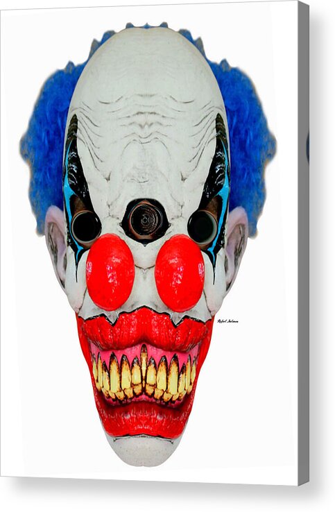 Rafael Salazar Acrylic Print featuring the digital art Creepy Clown by Rafael Salazar