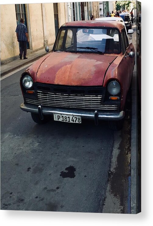 Cuba Acrylic Print featuring the photograph Cuba Car #1 by Kerry Obrist