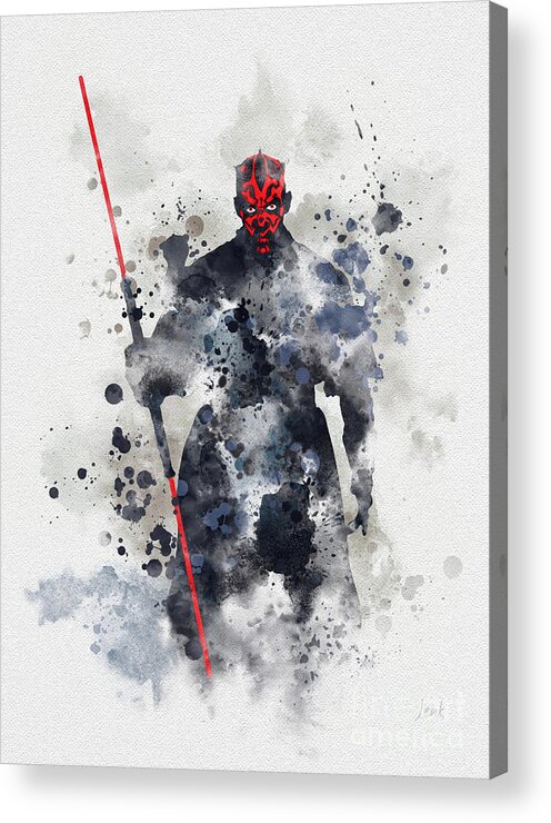 Star Wars Acrylic Print featuring the mixed media Darth Maul by My Inspiration