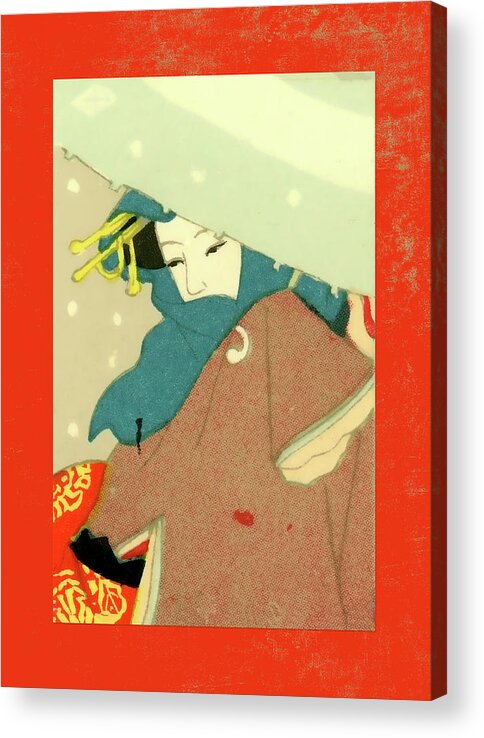 Japan Acrylic Print featuring the mixed media Designer Series Japanese Matchbox Label 136 by Carol Leigh