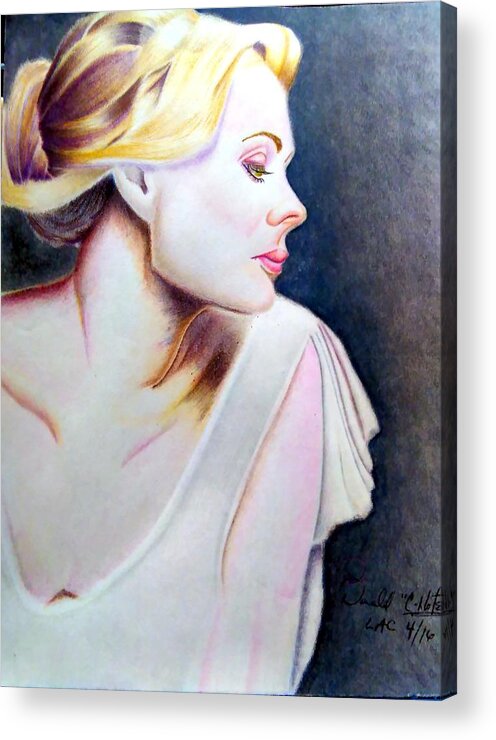 Black Art Acrylic Print featuring the drawing Diana by Donald C-Note Hooker