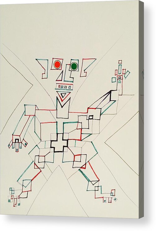 Quirky Acrylic Print featuring the drawing Doodle Man by Douglas Fromm