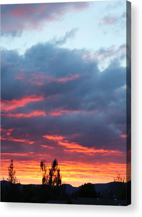 Sunset Acrylic Print featuring the photograph Dowell street sunset view from Apt B by Marie Neder
