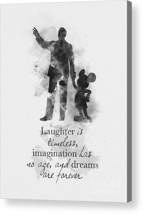 Quote Acrylic Print featuring the mixed media Dreams are Forever black and white by My Inspiration