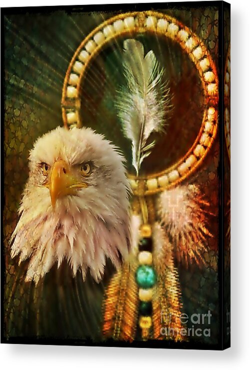Eaglehead Acrylic Print featuring the digital art Eaglehead by Maria Urso