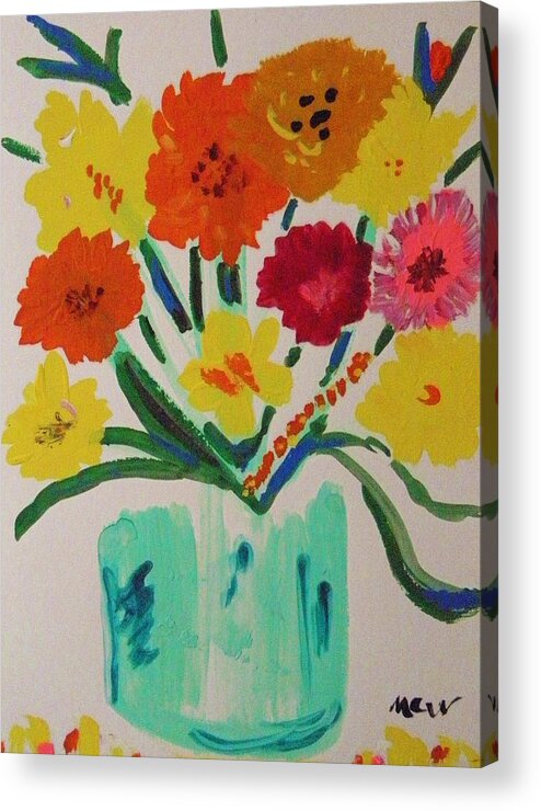 Enchanted Blossoms Acrylic Print featuring the painting Enchanted Blossoms by Mary Carol Williams