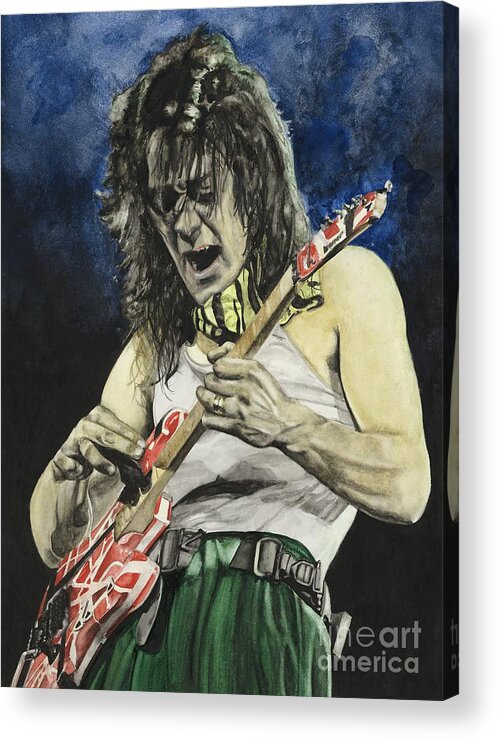 Watercolor Acrylic Print featuring the painting EVH by Ldg