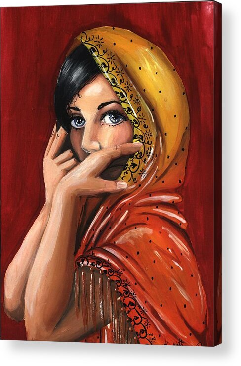 Warm Colors Acrylic Print featuring the painting Eyes by Scarlett Royale