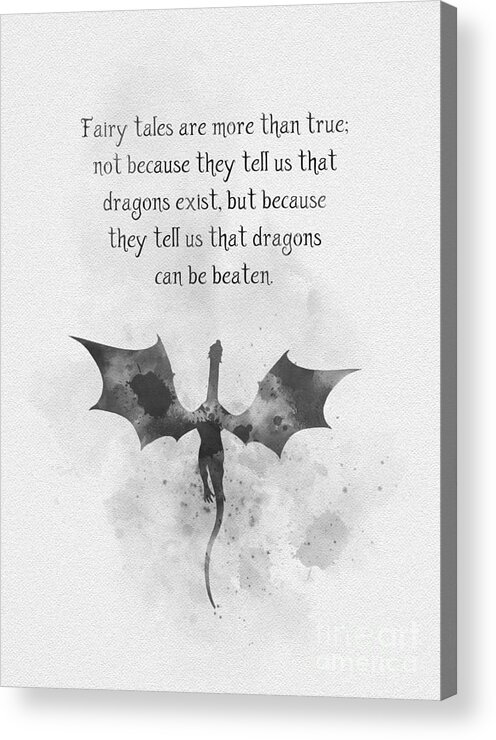 Fairy Tale Acrylic Print featuring the mixed media Fairy tales are more than true black and white by My Inspiration