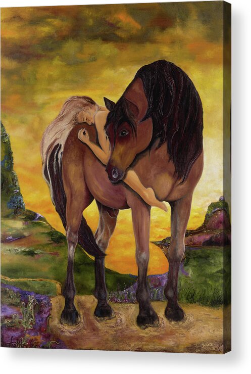 Horses Acrylic Print featuring the painting Faith by Anitra Handley-Boyt