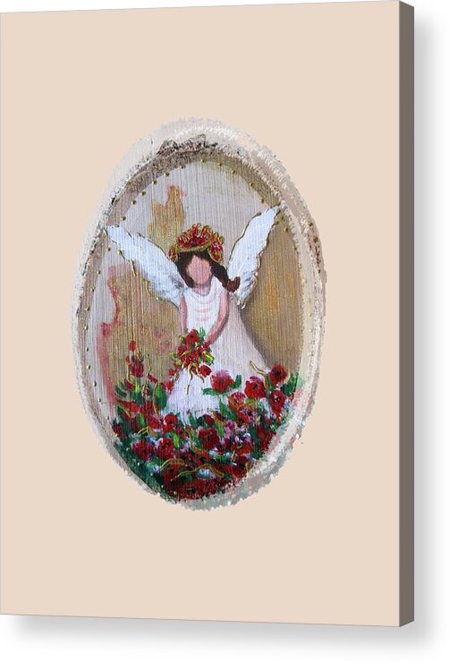 Acrylic Acrylic Print featuring the painting Flower angel by Vesna Martinjak