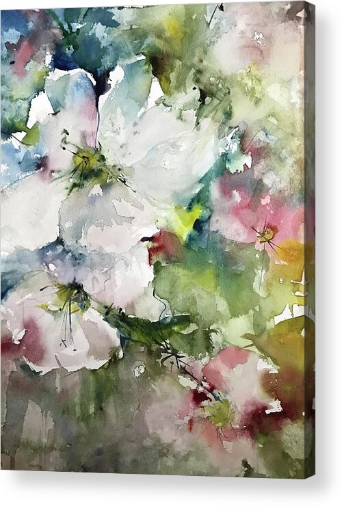 Flowers Acrylic Print featuring the painting Flower Series by Robin Miller-Bookhout
