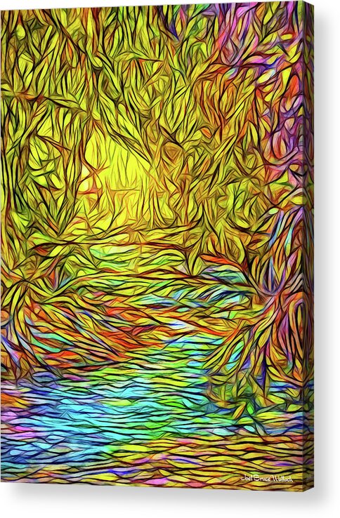 Joelbrucewallach Acrylic Print featuring the digital art Flowing River Vision by Joel Bruce Wallach