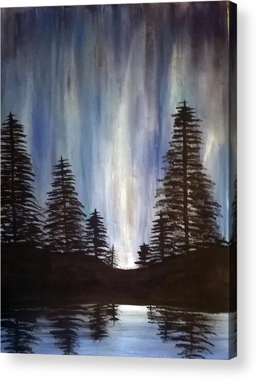 Aurora Acrylic Print featuring the painting Forest Aurora by Eseret Art