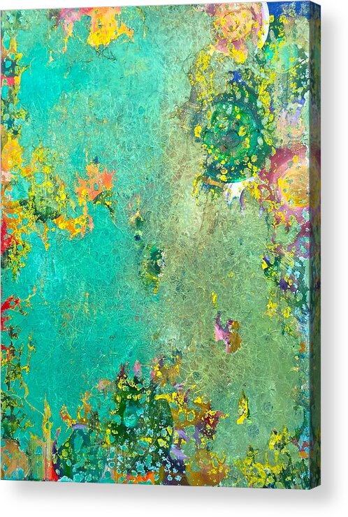 Abstract Acrylic Print featuring the painting Deep Forest by Wonju Hulse