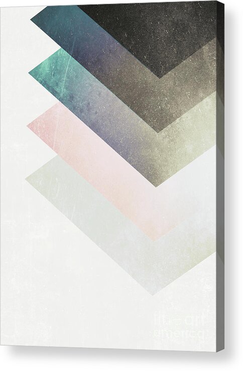 Geometric Acrylic Print featuring the mixed media Geometric Layers by Emanuela Carratoni