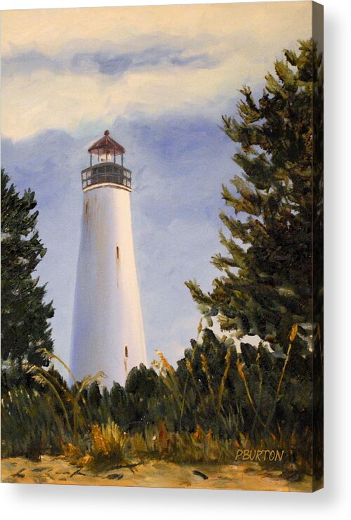 Georgetown Lighthouse Acrylic Print featuring the painting Georgetown Lighthouse Sc by Phil Burton