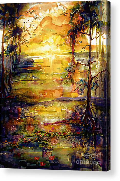 Landscape Acrylic Print featuring the painting Georgia Okefenokee Land of Trembling Earth by Ginette Callaway