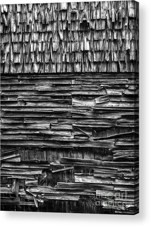 Barn Acrylic Print featuring the photograph Ghosts of Farming's Past 4 - BW by James Aiken
