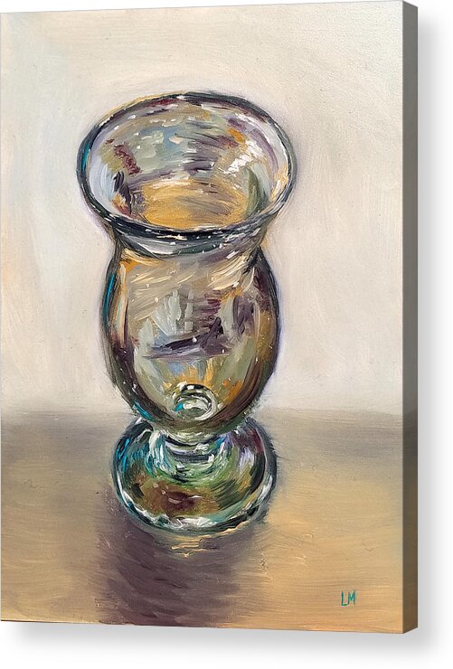 Oil Acrylic Print featuring the painting Glass Goblet by Linda Merchant