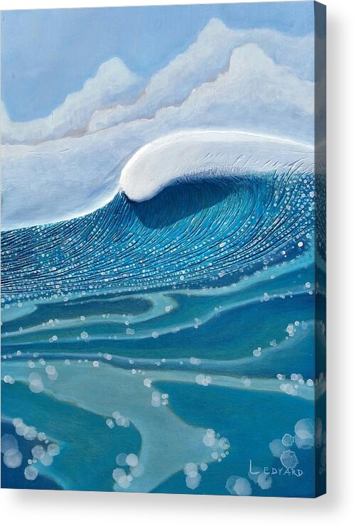 Wave Acrylic Print featuring the painting Glitter Bomb by Nathan Ledyard