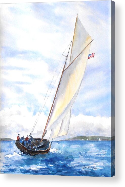Sailing Acrylic Print featuring the painting Glorious Sail by Diane Kirk