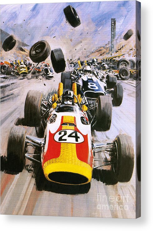 Formula One Acrylic Print featuring the painting Graham Hill by Graham Coton