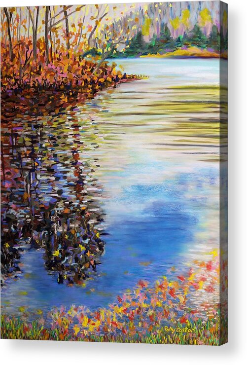  Acrylic Print featuring the painting Great Hollow Lake in November by Polly Castor