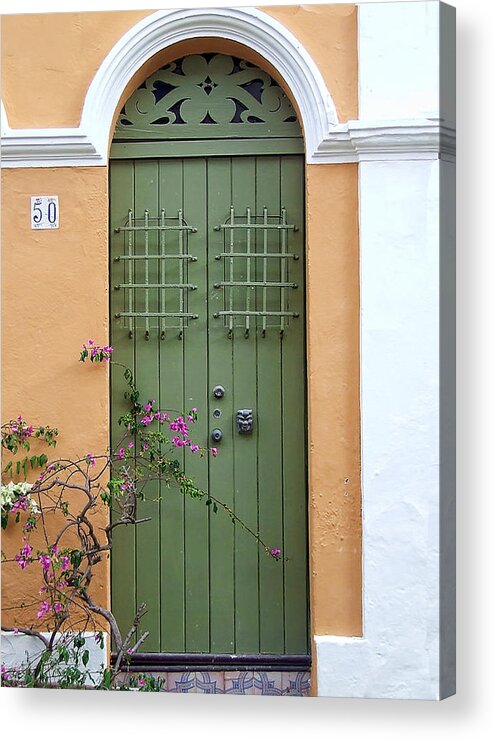Door Acrylic Print featuring the photograph Green Door by John Rivera