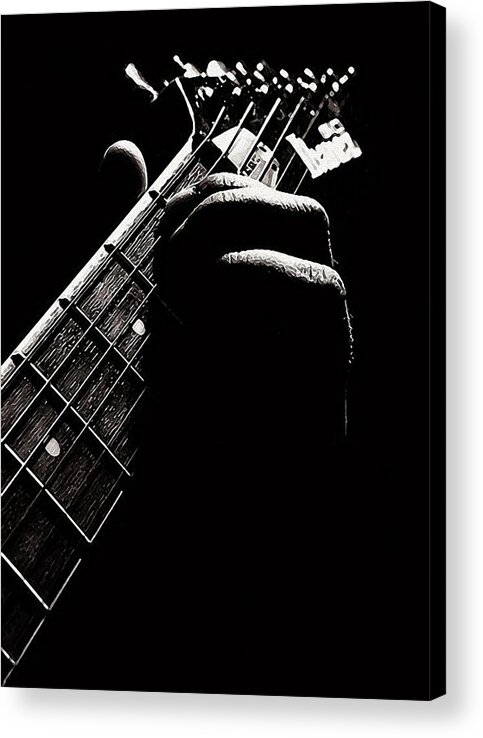 Guitar Acrylic Print featuring the painting Guitars details - 01 by AM FineArtPrints