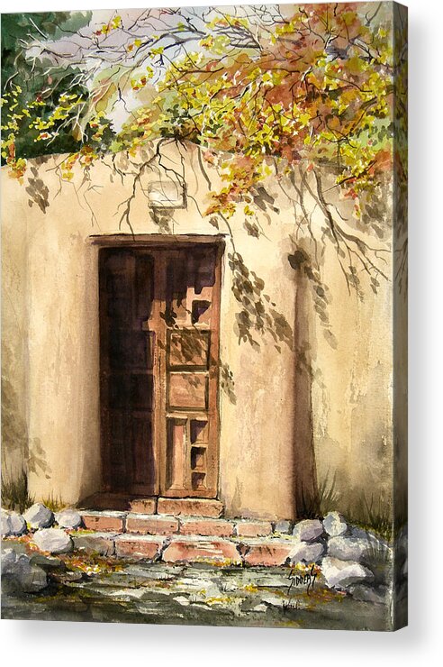 Door Acrylic Print featuring the painting Hacienda Gate by Sam Sidders