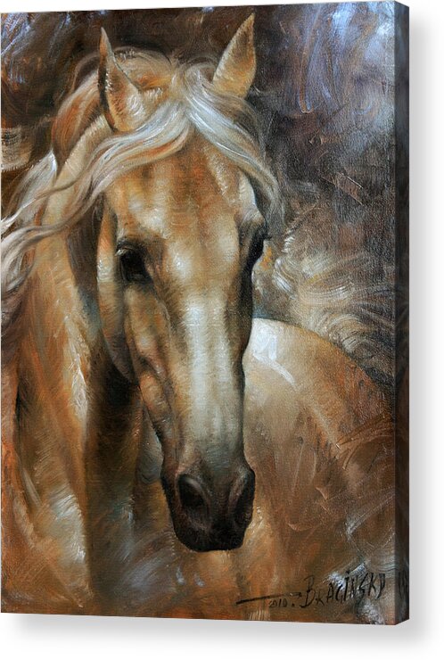 Horse Acrylic Print featuring the painting Head Horse 2 by Arthur Braginsky