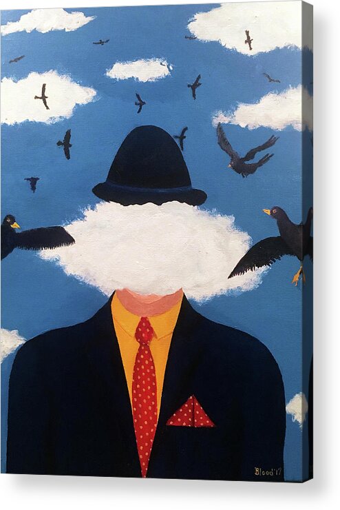 Modern Art Acrylic Print featuring the painting Head in the Cloud by Thomas Blood