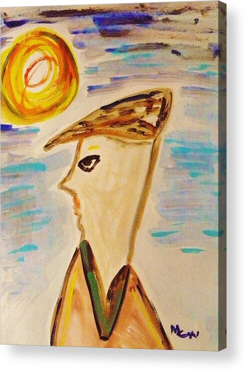 Man Acrylic Print featuring the painting Head Turn by Mary Carol Williams