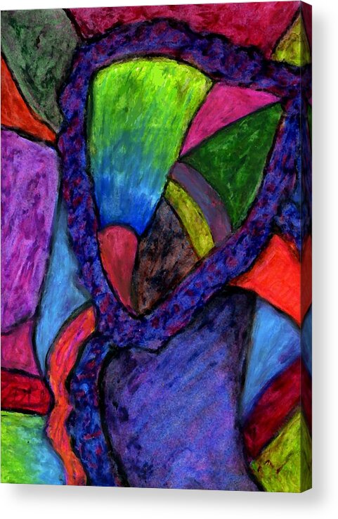 Oil Pastel Acrylic Print featuring the digital art Held Together by Cassandra Donnelly