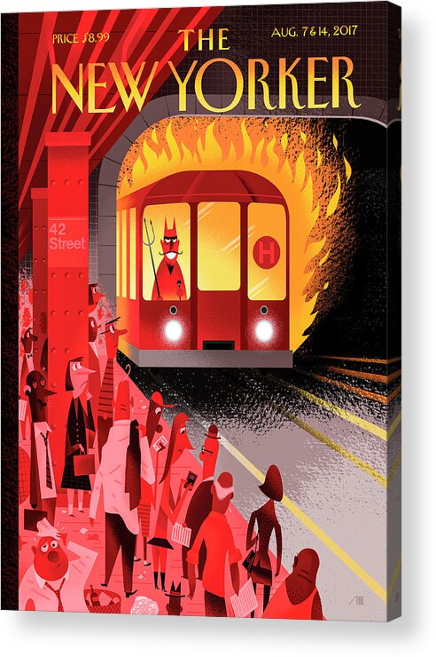 Hell Train Acrylic Print featuring the drawing Hell Train by Bob Staake