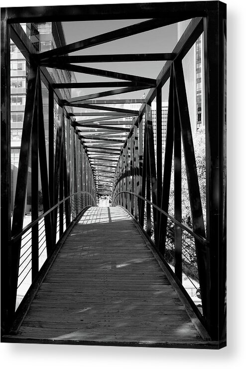 Bridge Acrylic Print featuring the photograph Here and Beyond by Karen Harrison Brown