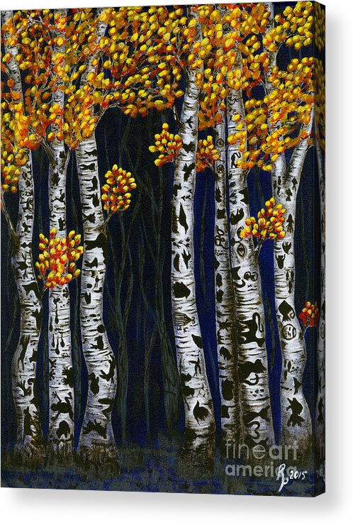 Rebecca Acrylic Print featuring the painting Hidden Autumn by Rebecca Parker