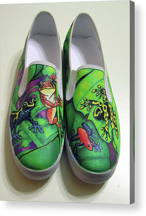 Hoppy Acrylic Print featuring the painting Hoppy Shoes by Adam Johnson