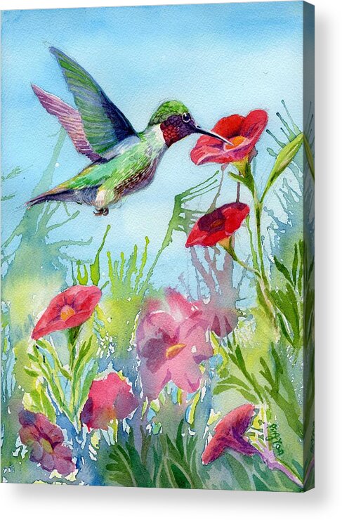  Acrylic Print featuring the painting Hummingbird by Ping Yan