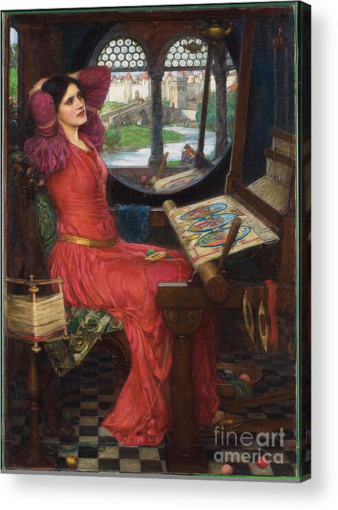 John William Waterhouse - I Am Half-sick Of Shadows Acrylic Print featuring the painting I am half-sick of shadows, said the lady of shalott #3 by Celestial Images